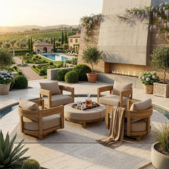 SET-174 6-PC Coronado Teak Wood Deep Seating |Outdoor Patio Conversational Sofa Set For Garden Lounge | BY ANDERSON TEAK