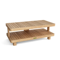 Six-piece Anderson Teak Granada deep seating outdoor sofa set with teak finish, ideal for garden lounge and outdoor patio.