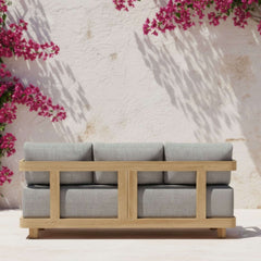 Anderson Teak Granada 5-piece deep seating outdoor sofa set with teak wood frames and plush cushions for garden lounge.