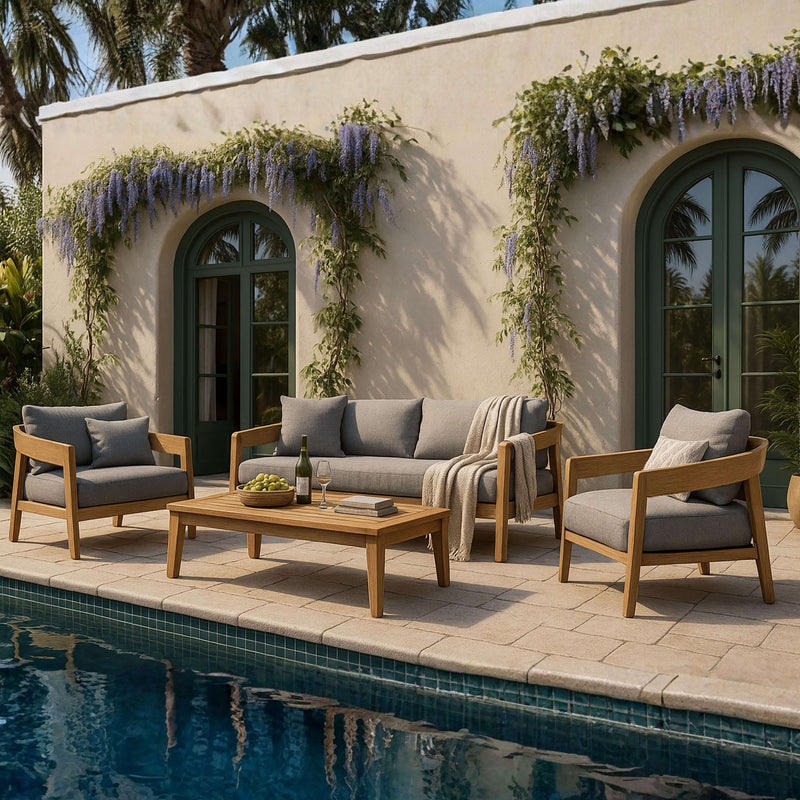 Toscana 4-PC Deep Seating Set  (Cast Slate) By Anderson Teak