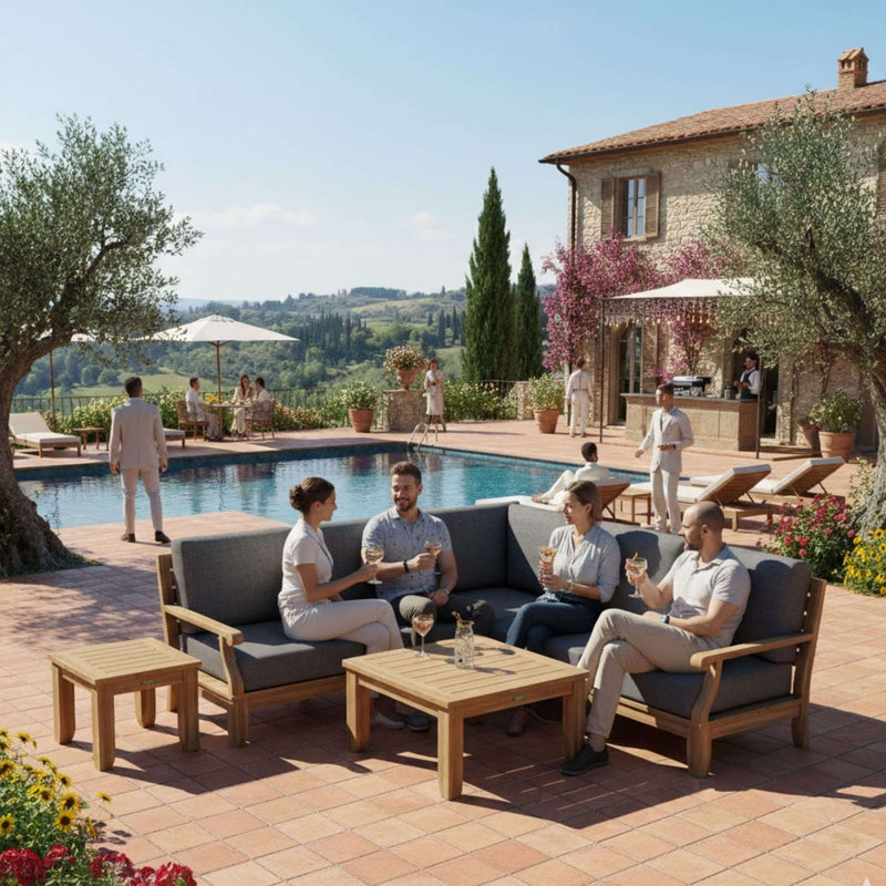 SET-97 RIVIERA MODULAR DEEP SEATING SET BY ANDERSON TEAK