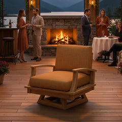 Anderson Teak Brianna swivel armchair for outdoor patio and garden, deep seating with a stylish, comfortable design