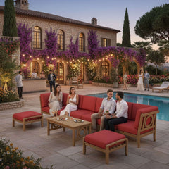SET-140 NATSEPA MODULAR DEEP SEATING |Outdoor Patio Conversational Sofa Set For Garden Lounge | 9 Designer Colors | BY ANDERSON TEAK - Best Daybed