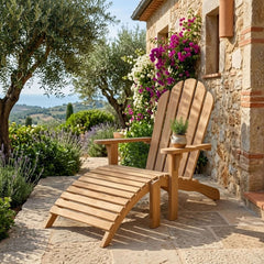 Adirondack Steamer With Ottoman By Anderson Teak