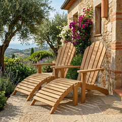 Adirondack Steamer With Ottoman By Anderson Teak