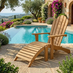 Adirondack Steamer With Ottoman By Anderson Teak