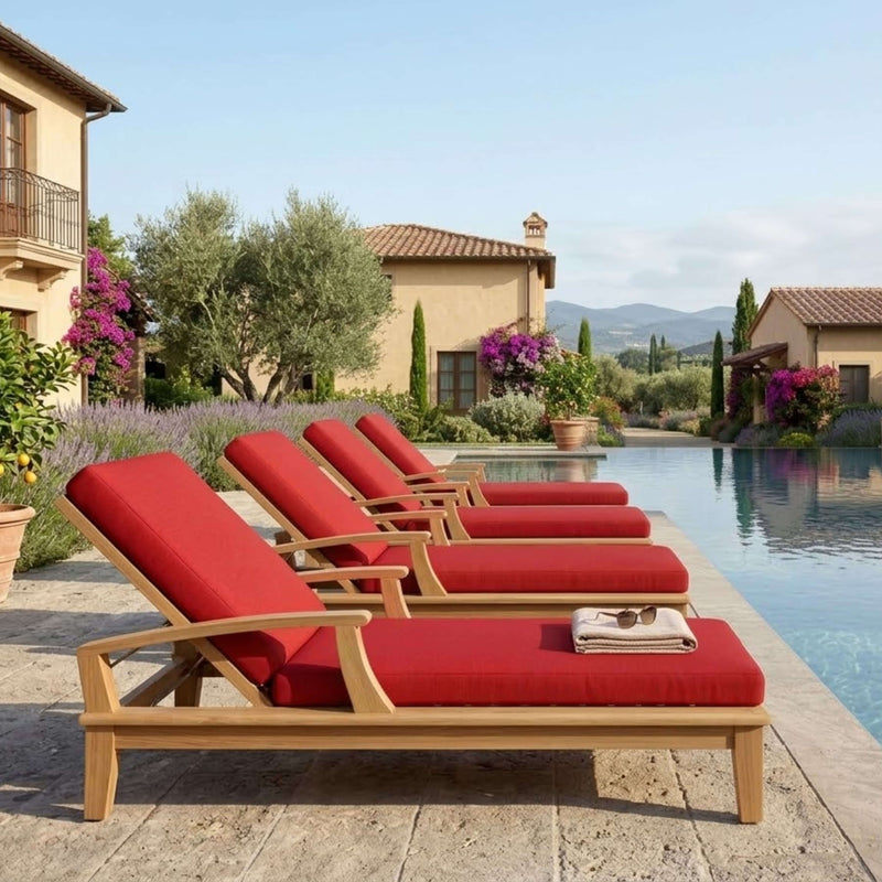 4 Pcs Brianna Sun Lounger (Cast Pomegranate) By Anderson Teak