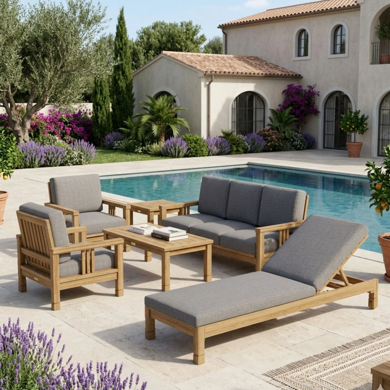 Southbay Deep Seating 6-PC Set (Cast Slate) By Anderson Teak