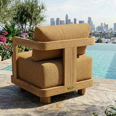 Anderson Teak Granada deep seating armchair for outdoor patio and garden in 9 designer colors, featuring plush cushions and stylish design.