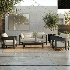 SET-173-AL 5-PC Coronado Aluminum Deep Seating |Outdoor Patio Conversational Sofa Set For Garden Lounge | BY ANDERSON TEAK