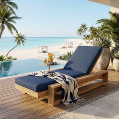 Best Daybed Capistrano Sun Lounger made of A-grade teak wood, featuring a sleek design and available in 9 designer colors.
