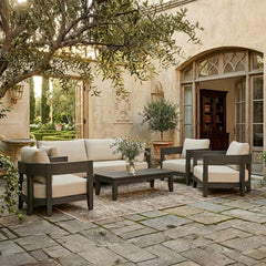 SET-173-AL 5-PC Coronado Aluminum Deep Seating |Outdoor Patio Conversational Sofa Set For Garden Lounge | BY ANDERSON TEAK