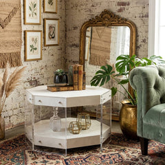 Acel acrylic coffee table by Zentique featuring a clear, modern design with sleek acrylic surfaces and minimalist style.