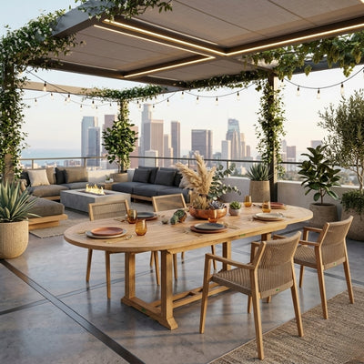 BAHAMA 79″ OVAL EXTENSION TABLE BY ANDERSON TEAK