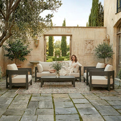 SET-173-AL 5-PC Coronado Aluminum Deep Seating |Outdoor Patio Conversational Sofa Set For Garden Lounge | BY ANDERSON TEAK