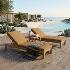Southbay Sun Lounger by Anderson Teak, luxury outdoor sunbed in designer colors, perfect for garden lounging and relaxation.