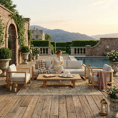 SET-221 Junus Teak Wood Deep Seating |Outdoor Patio Conversational Sofa Set For Garden Lounge | BY ANDERSON TEAK