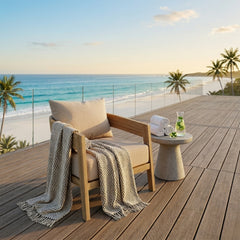 Anderson Teak Toscana Lounge Chair, outdoor deep seating accent chair with sleek design, available in nine designer colors.