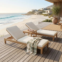 Southbay Sun Lounger by Anderson Teak, luxury outdoor patio sunbed in five designer colors, perfect for garden lounging.