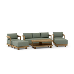 Anderson Teak 5-piece Granada deep seating outdoor patio sofa set in teak, designed for garden lounge and outdoor relaxation.