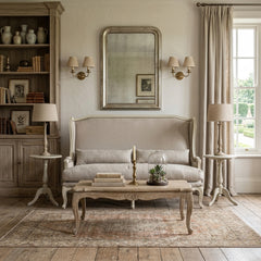 Leon Bench | Indoor Pine Wood Chair| By Zentique (Pine Wood, Linen, Burlap)