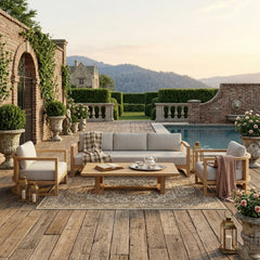 SET-221 Junus Teak Wood Deep Seating |Outdoor Patio Conversational Sofa Set For Garden Lounge | BY ANDERSON TEAK