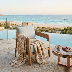 Anderson Teak Toscana lounge chair, outdoor deep seating accent chair with a modern design, available in nine designer colors.