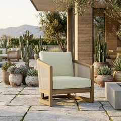Anderson Teak Catania deep seating armchair in outdoor luxury design, shown in one of the 9 designer colors for patio and garden use.