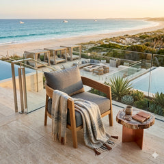 Anderson Teak Toscana Lounge Chair, outdoor deep seating accent chair in vibrant designer colors for patio or garden.