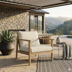 Anderson Teak Amalfi deep seating armchair in designer colors, outdoor accent chair for patio and garden lounging.