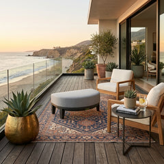 Anderson Teak Coronado Aluminum Ottoman in a designer color, luxury outdoor footstool perfect for patio seating.