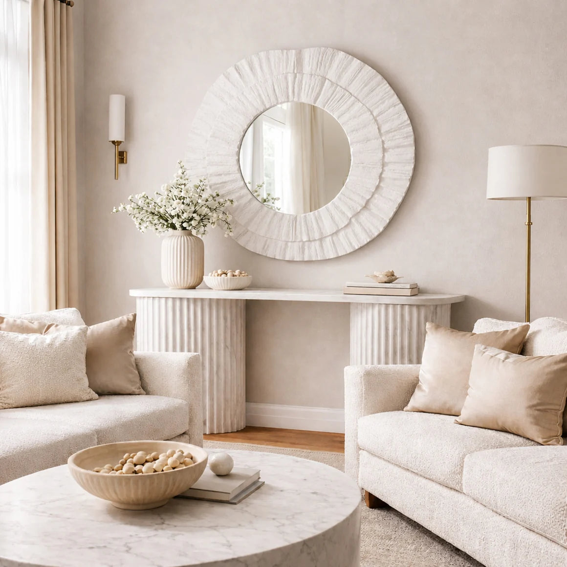 Solterra Textured Resin Beveled Wall Mirror By Zentique