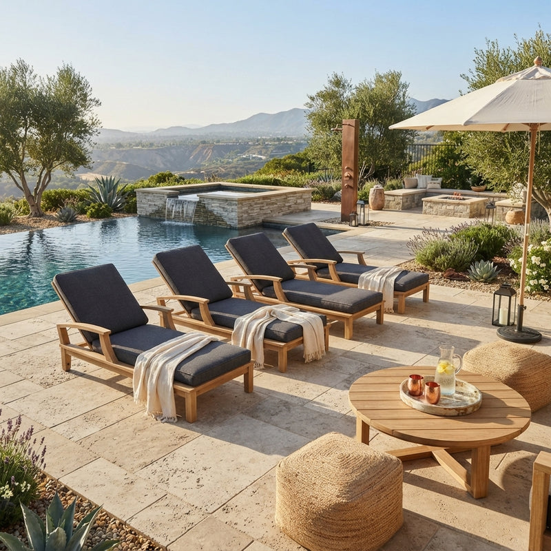 4 Pcs Brianna Sun Lounger (Cast Charcoal) By Anderson Teak