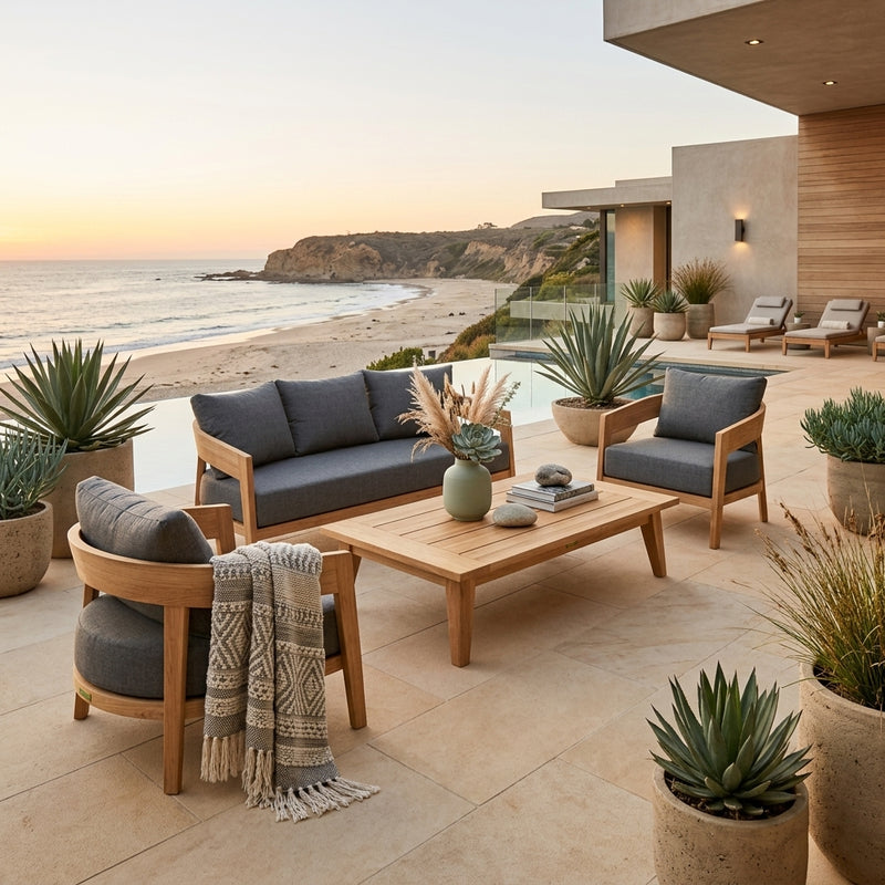 Toscana 4-PC Deep Seating Set (Cast Charcoal) By Anderson Teak