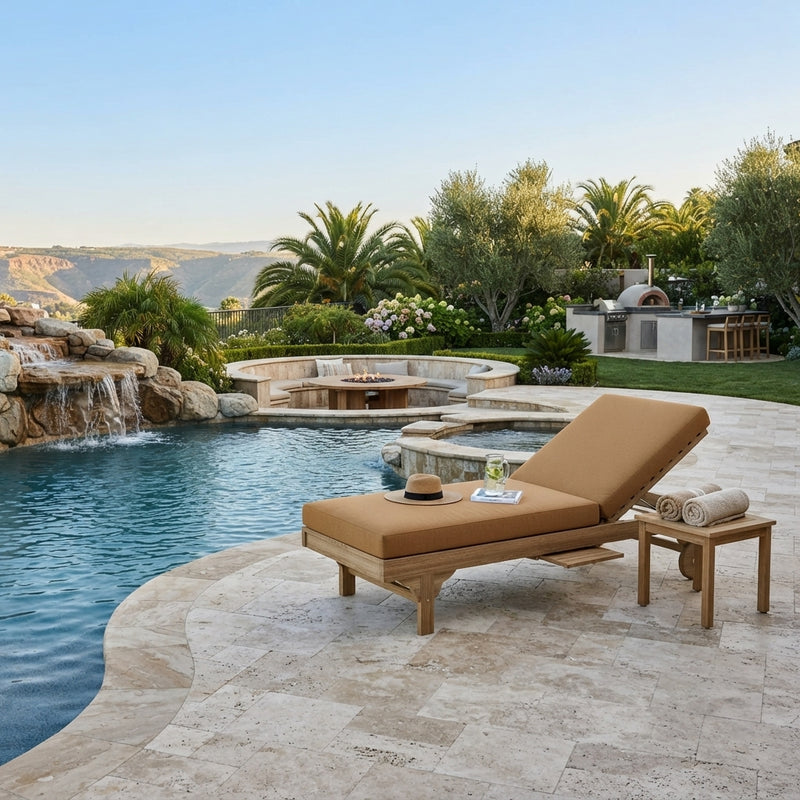 Capri Sun Lounger (Canvas Teak) By Anderson Teak