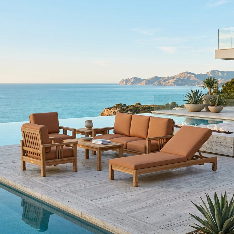 Southbay Deep Seating 6-PC Set (Canvas Teak) By Anderson Teak