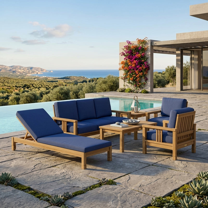 Southbay Deep Seating 6-PC Set (Canvas Navy) By Anderson Teak