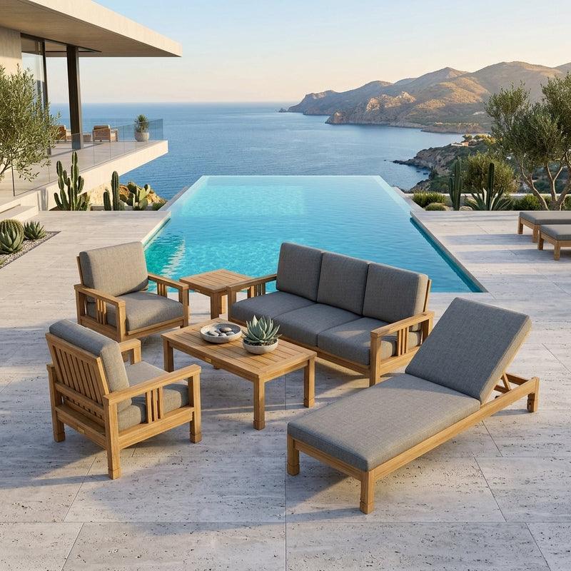 Southbay Deep Seating 6-PC Set (Cast Charcoal) By Anderson Teak