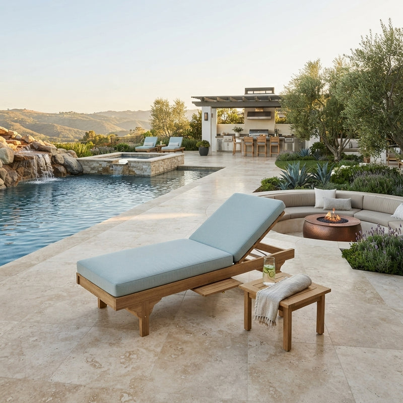 Capri Sun Lounger (Cast Mist) By Anderson Teak