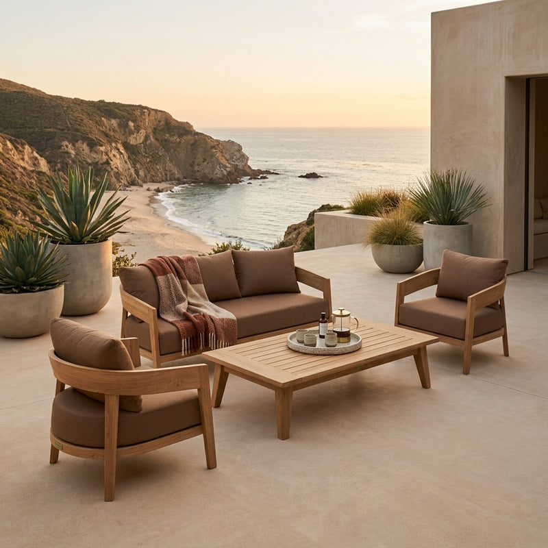 Toscana 4-PC Deep Seating Set (Canvas Teak) By Anderson Teak