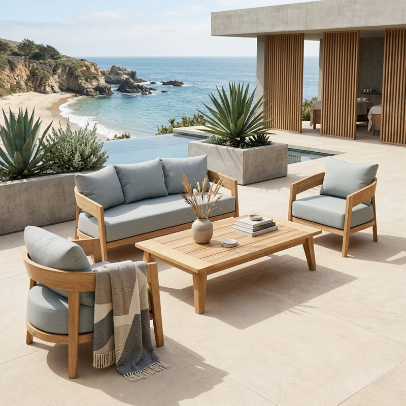 Toscana 4-PC Deep Seating Set (Cast Mist) By Anderson Teak