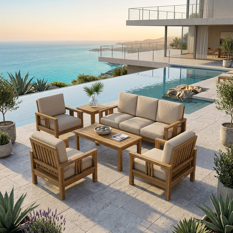 Southbay Deep Seating 6-PC Set (Cast Ash) By Anderson Teak
