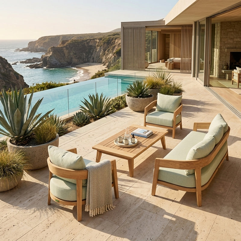 Toscana 4-PC Deep Seating Set (Canvas Natural) By Anderson Teak