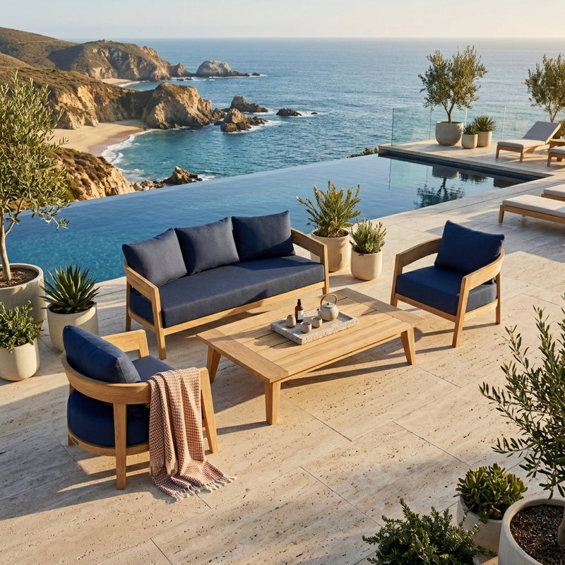 Toscana 4-PC Deep Seating Set (Canvas Navy) By Anderson Teak