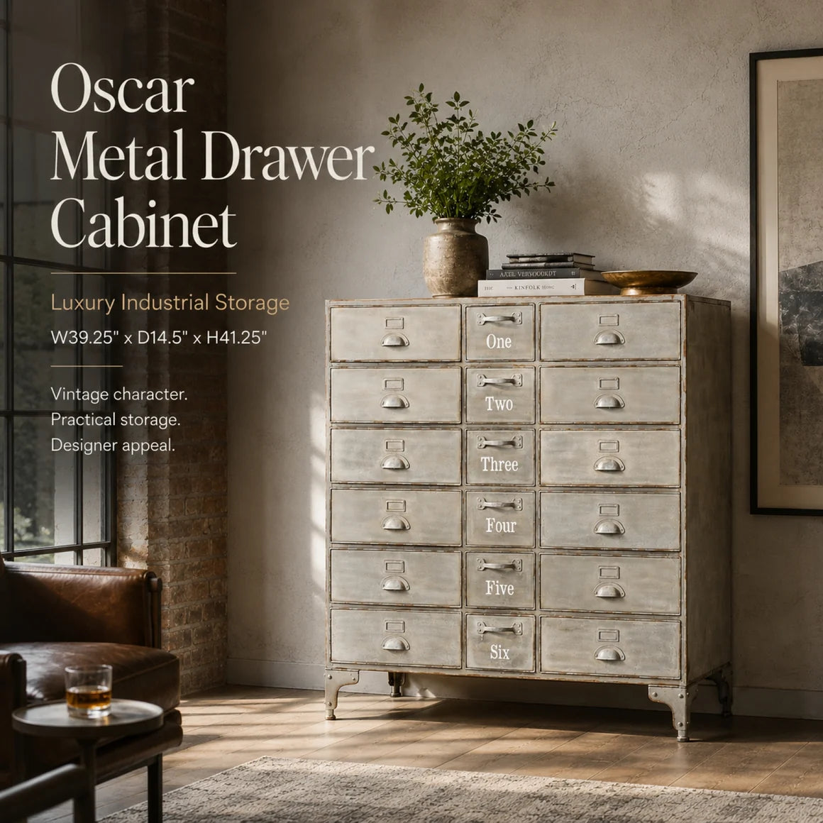 Oscar Metal Drawer Cabinet By Zentique