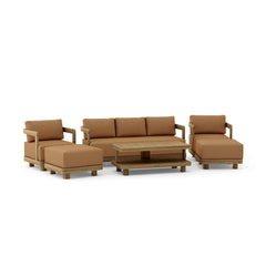 Anderson Teak SET-904 5-piece Granada deep seating outdoor sofa set with teak wood for garden lounge and patio relaxation.