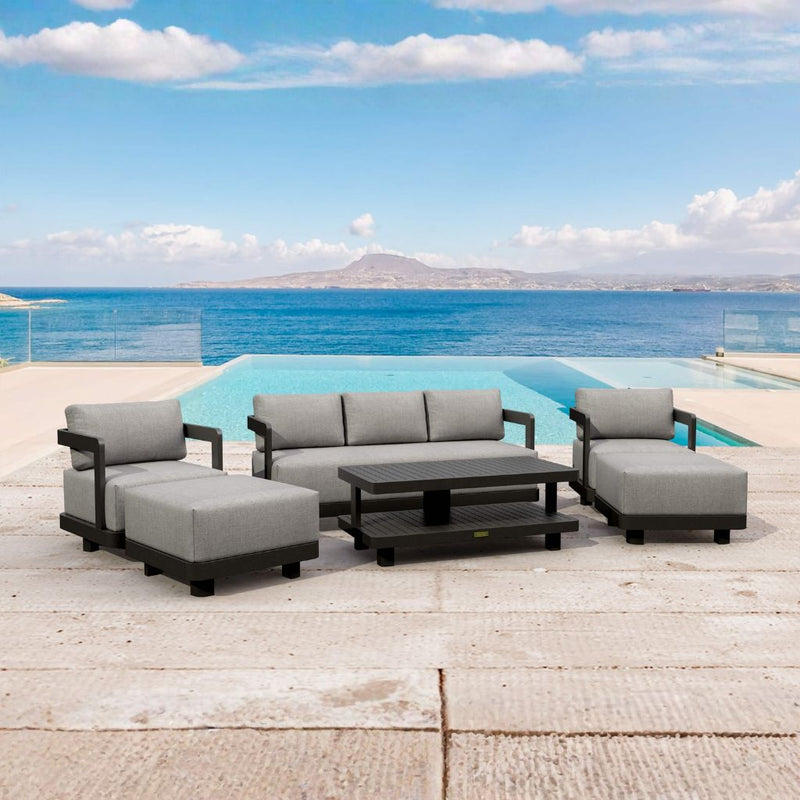SET-903-AL 6-PC GRANADA ALUMINUM DEEP SEATING BY ANDERSON TEAK