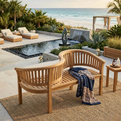 CURVE LOVE SEAT BENCH | Outdoor Patio Bench Set For Garden Lounge | 9 Designer Colors | BY ANDERSON TEAK - Best Daybed
