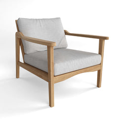 Anderson Teak Amalfi Deep Seating Armchair in cast pomegranate, outdoor accent chair with a plush cushion for patio or garden.