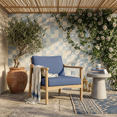 Anderson Teak Amalfi deep seating armchair in cast pomegranate, outdoor accent chair with stylish design and multiple color options.